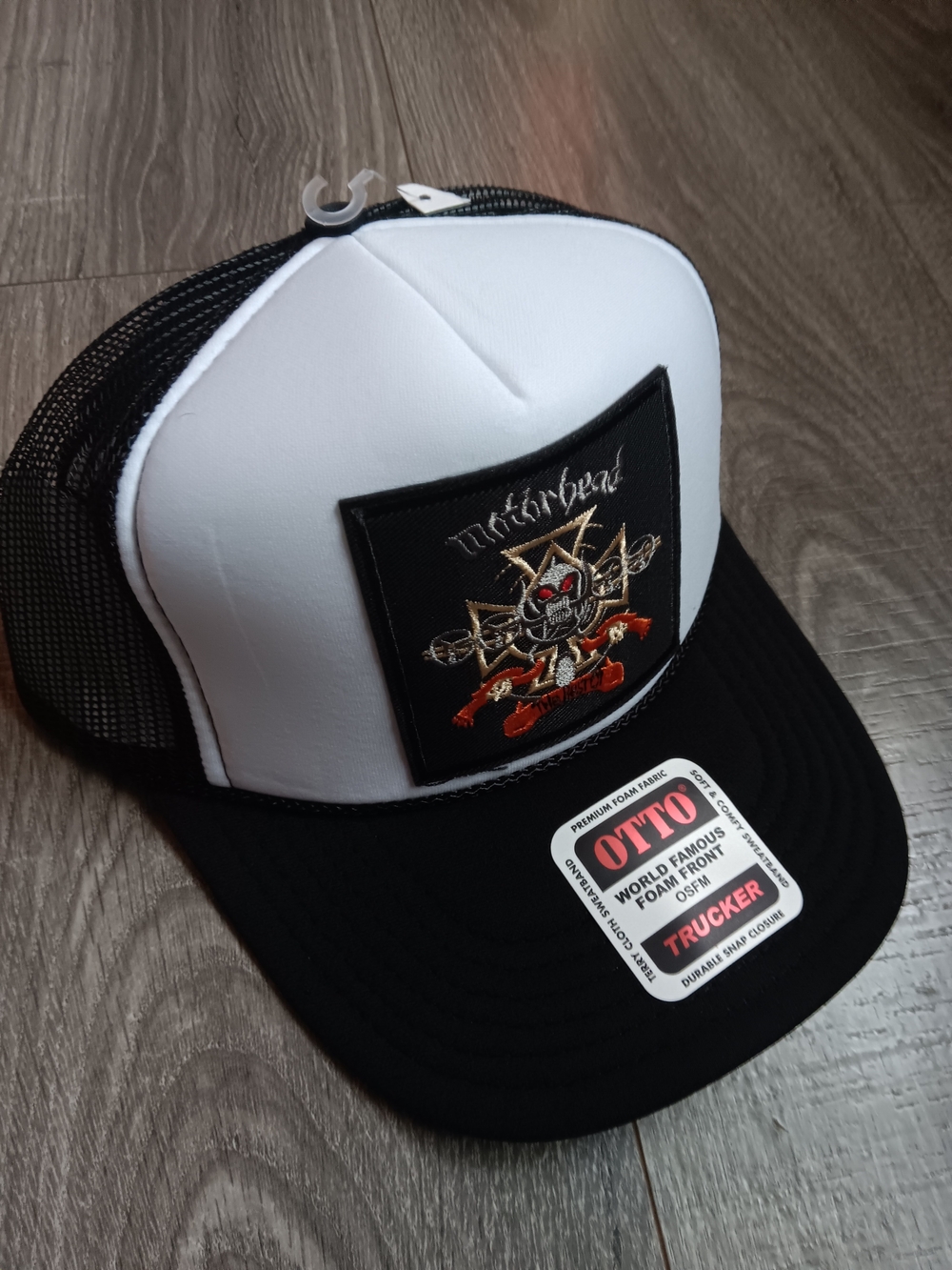 OTTO Black and White Motorhead Trucker Hat